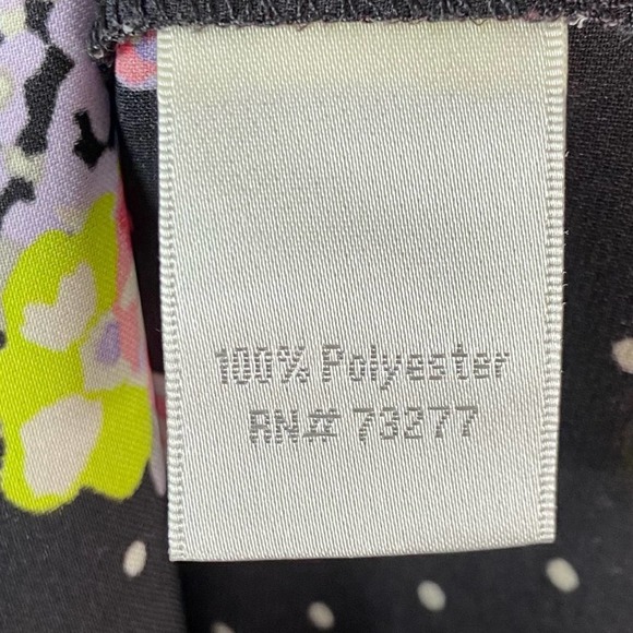 LC Lauren Conrad Black Floral Short Sleeve Blouse - Picture 7 of 8